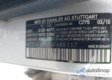 2010 Mercedes-Benz C 300 Luxury 4Matic/Sport 4Matic z USA, uszkodzony, nr VIN WDDGF8BB5AF488117